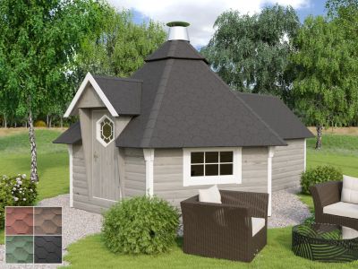 Dach 90% vorgeschindelt für Kota 12 m2 mit Anbau Modell Finnland